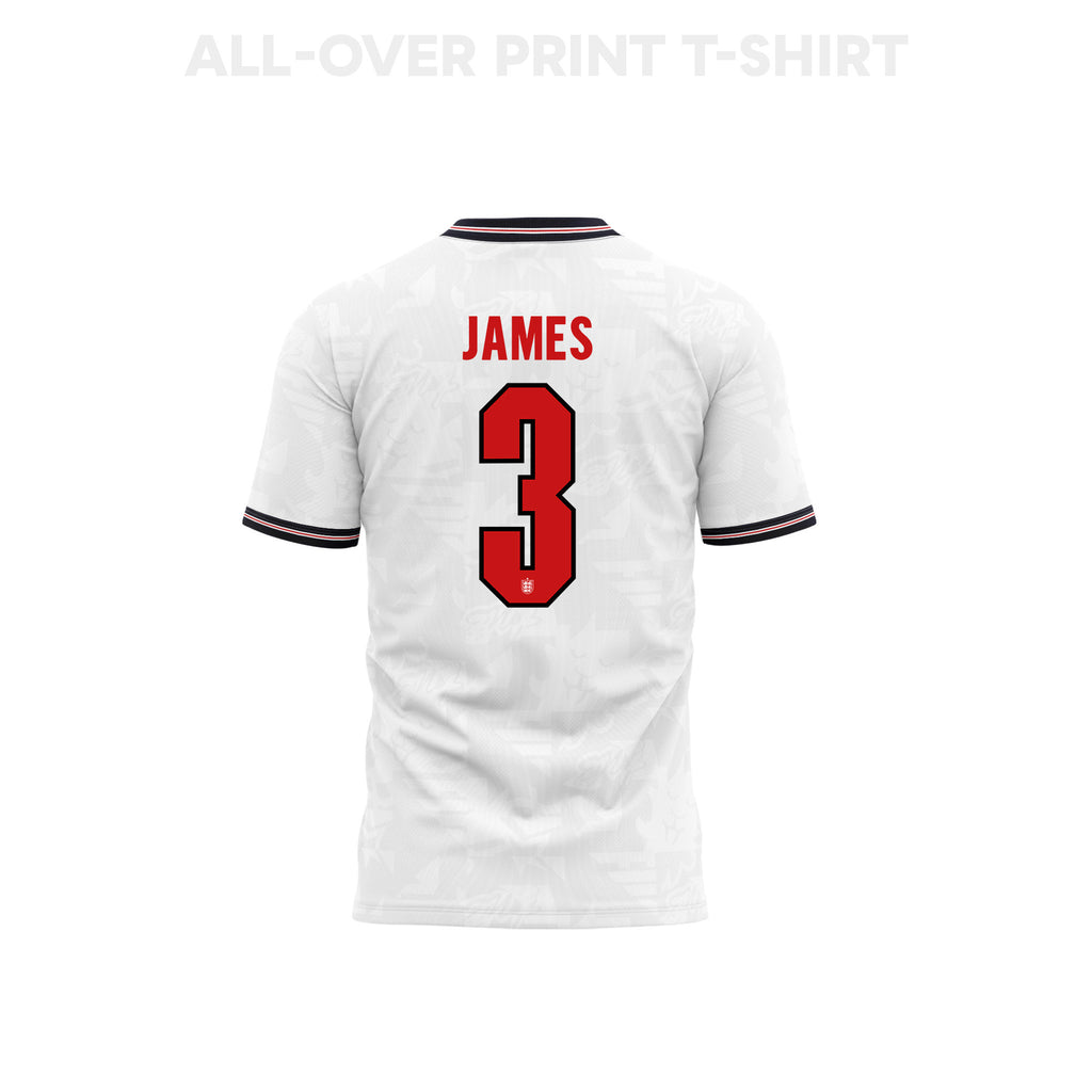 Reece James 3 Youth England 2026 Home 3D T-shirt Fully Printed – White