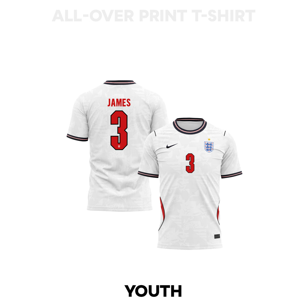 Reece James 3 Youth England 2026 Home 3D T-shirt Fully Printed – White