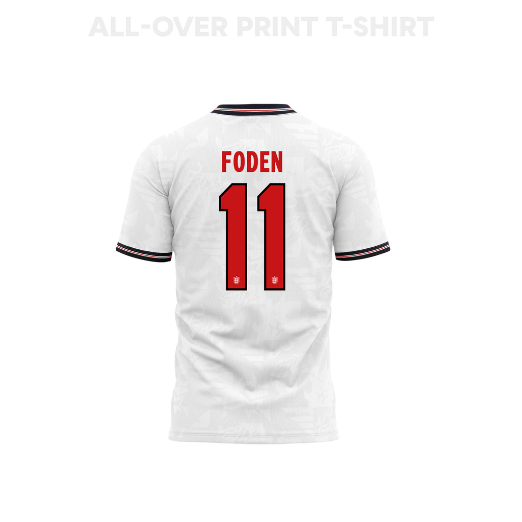 Phil Foden 11 Youth England 2026 Home 3D T-shirt Fully Printed – White