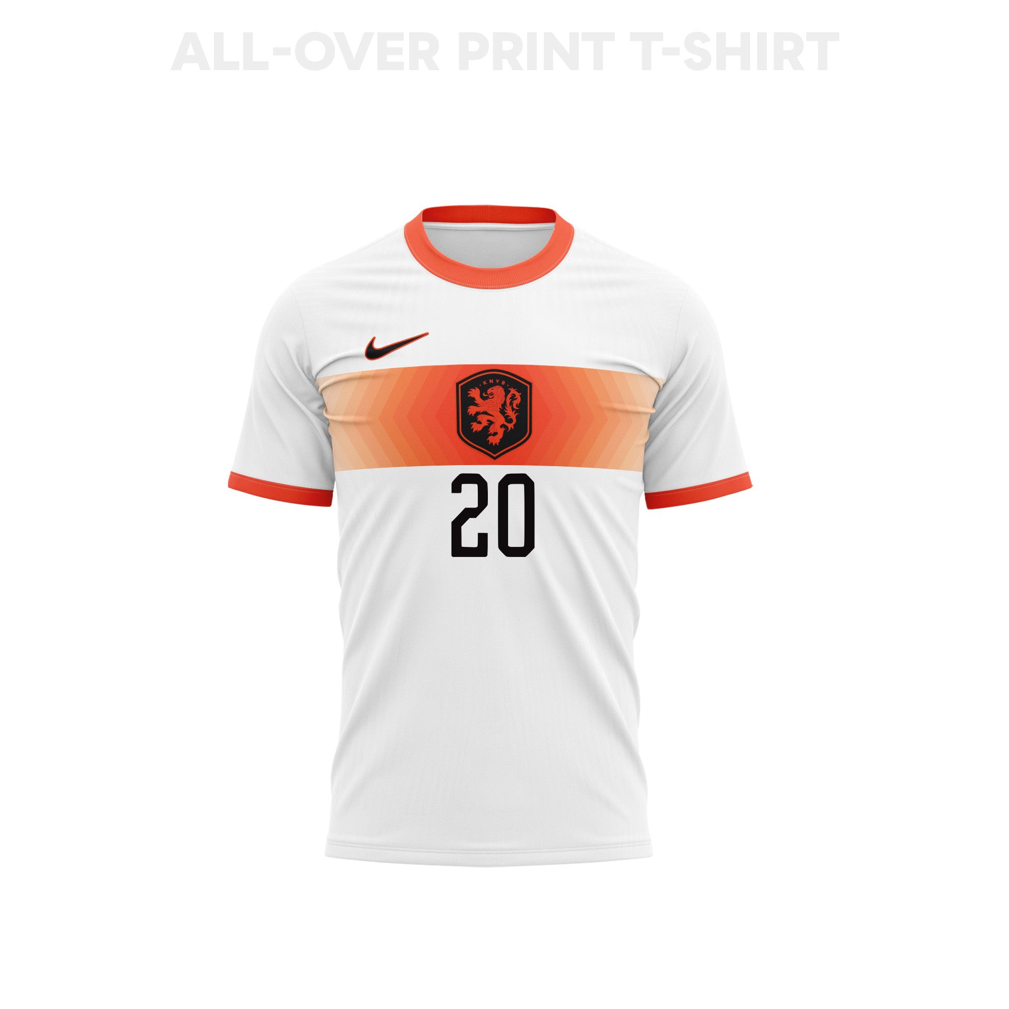 Jan Paul van Hecke 20 Netherlands 2026 Away 3D T-Shirt Fully Printed – Unisex, White
