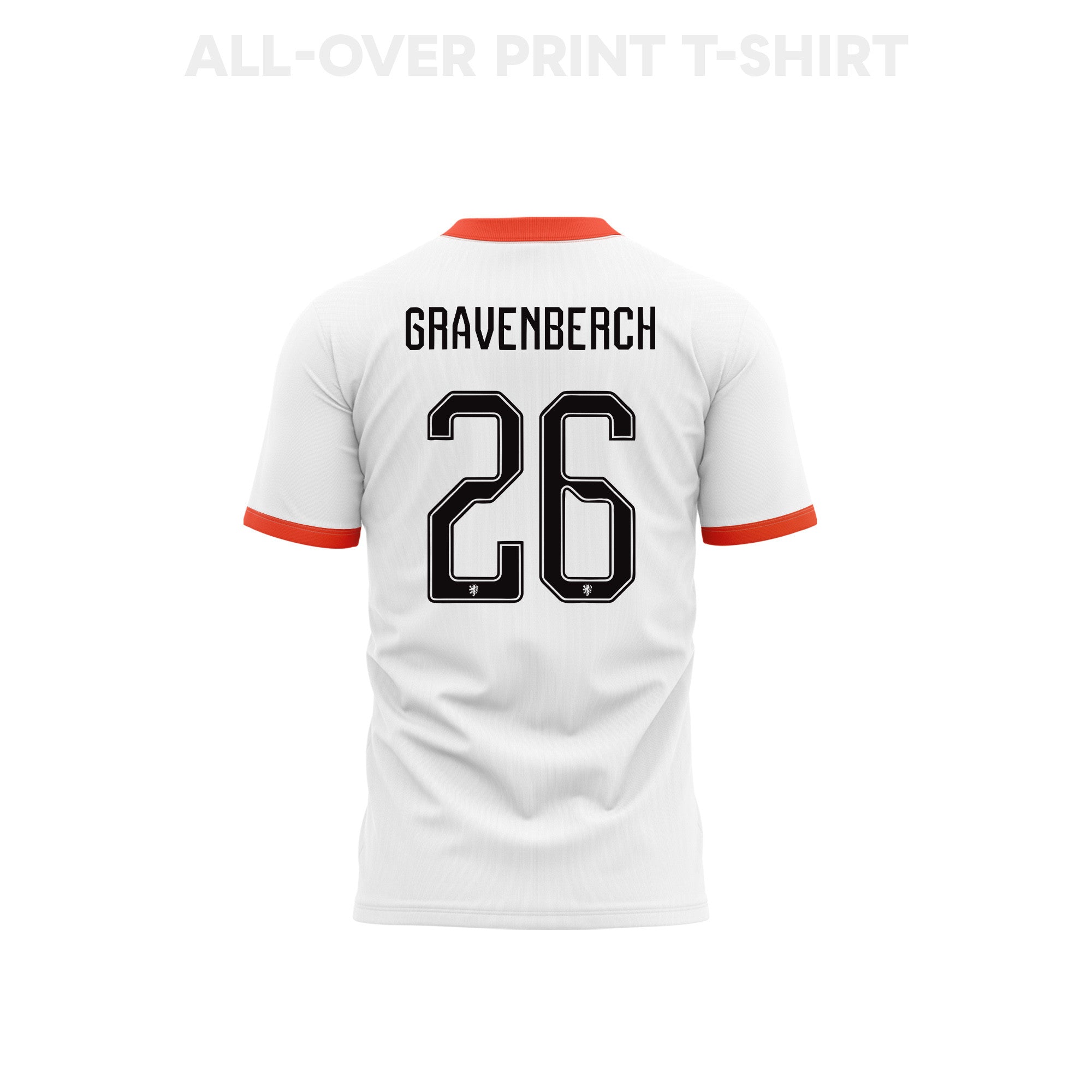 Ryan Gravenberch 26 Netherlands 2026 Away 3D T-Shirt Fully Printed – Unisex, White