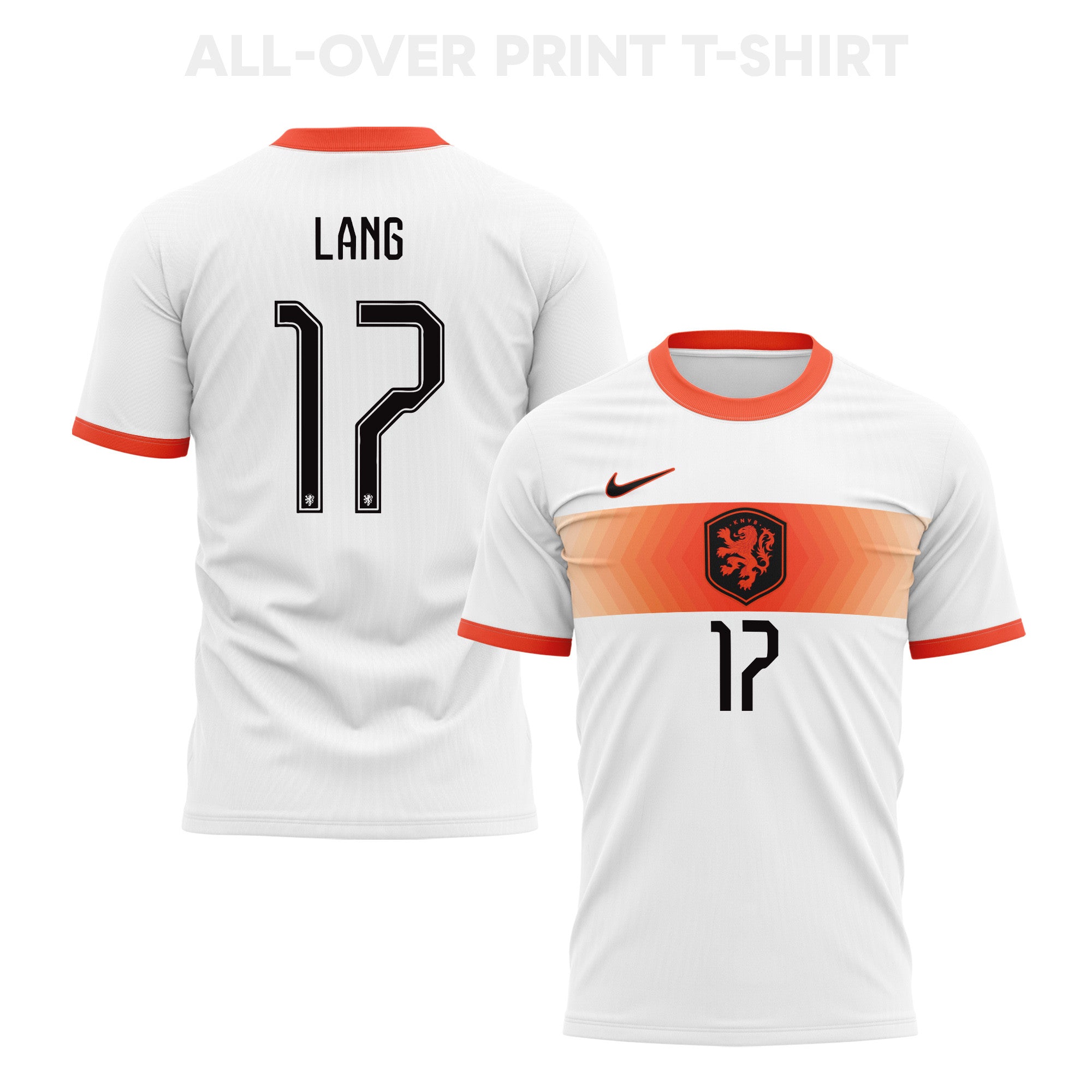 Noa Lang 17 Netherlands 2026 Away 3D T-Shirt Fully Printed – Unisex, White