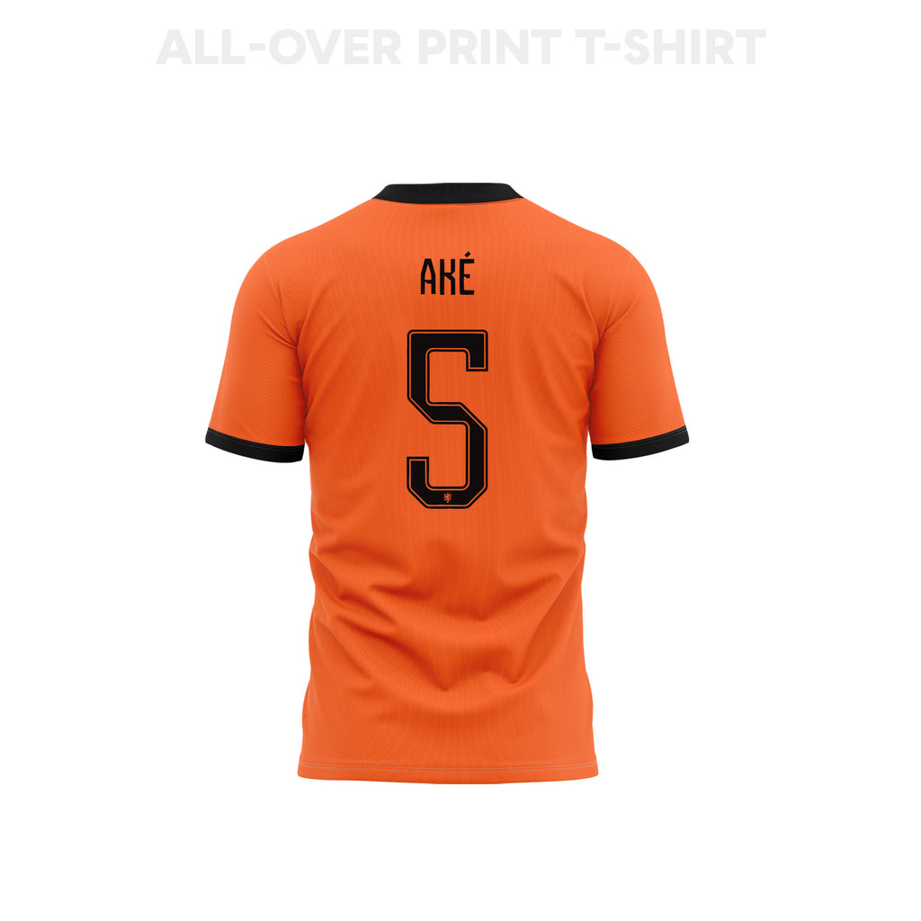Nathan Aké 5 Netherlands 2026 Home 3D T-Shirt Fully Printed – Unisex, Orange