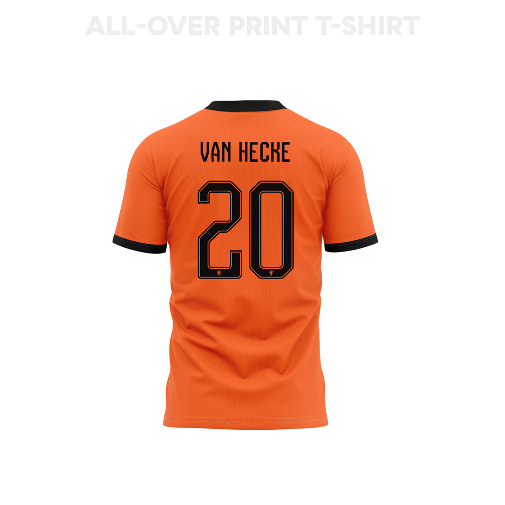 Jan Paul van Hecke 20 Netherlands 2026 Home 3D T-Shirt Fully Printed – Unisex, Orange