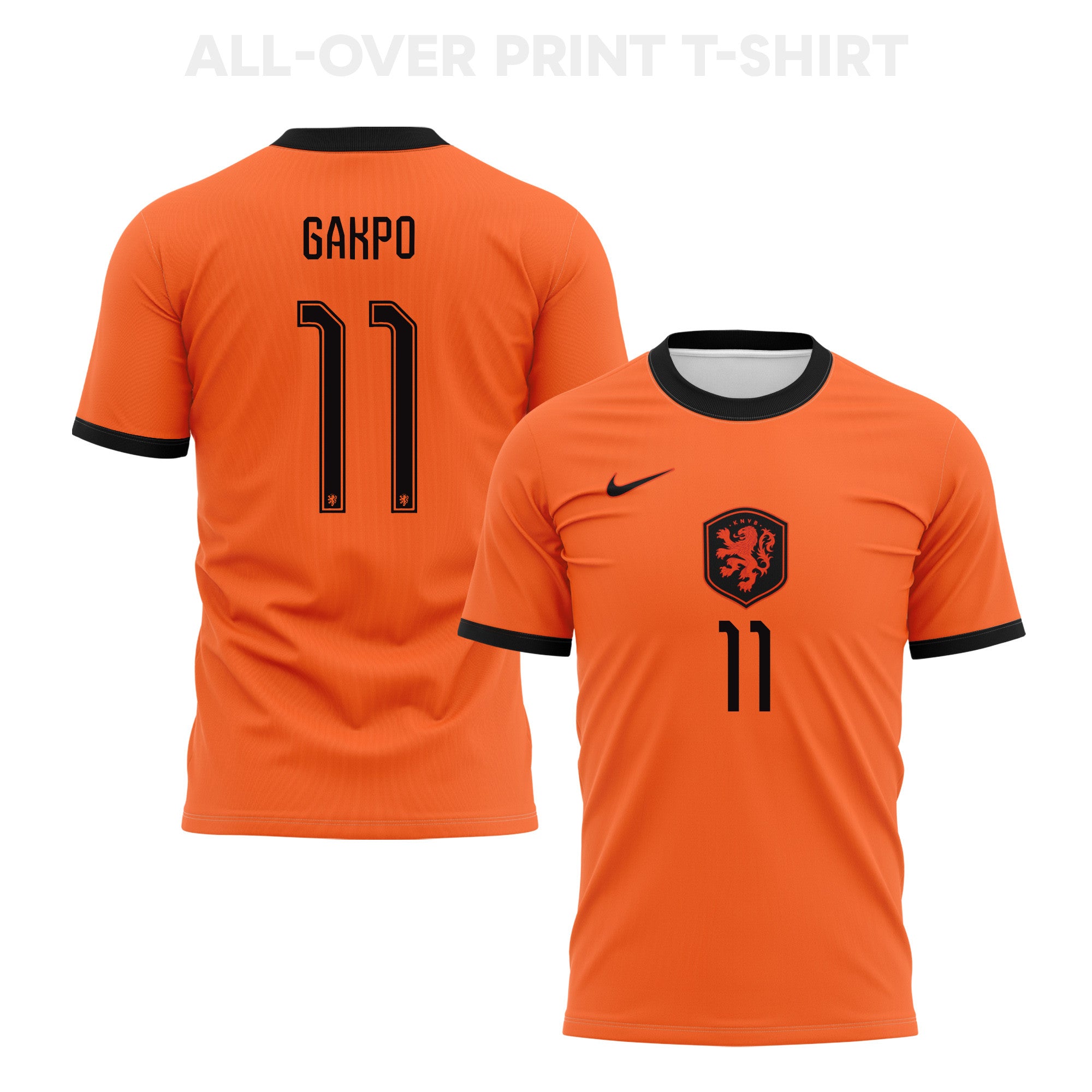 Cody Gakpo 11 Netherlands 2026 Home 3D T-Shirt Fully Printed – Unisex, Orange