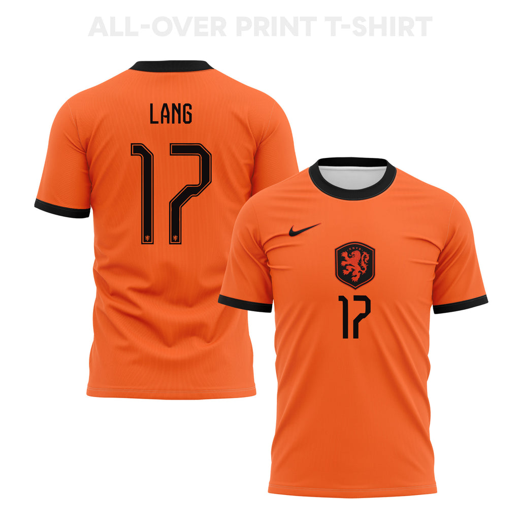 Noa Lang 17 Netherlands 2026 Home 3D T-Shirt Fully Printed – Unisex, Orange