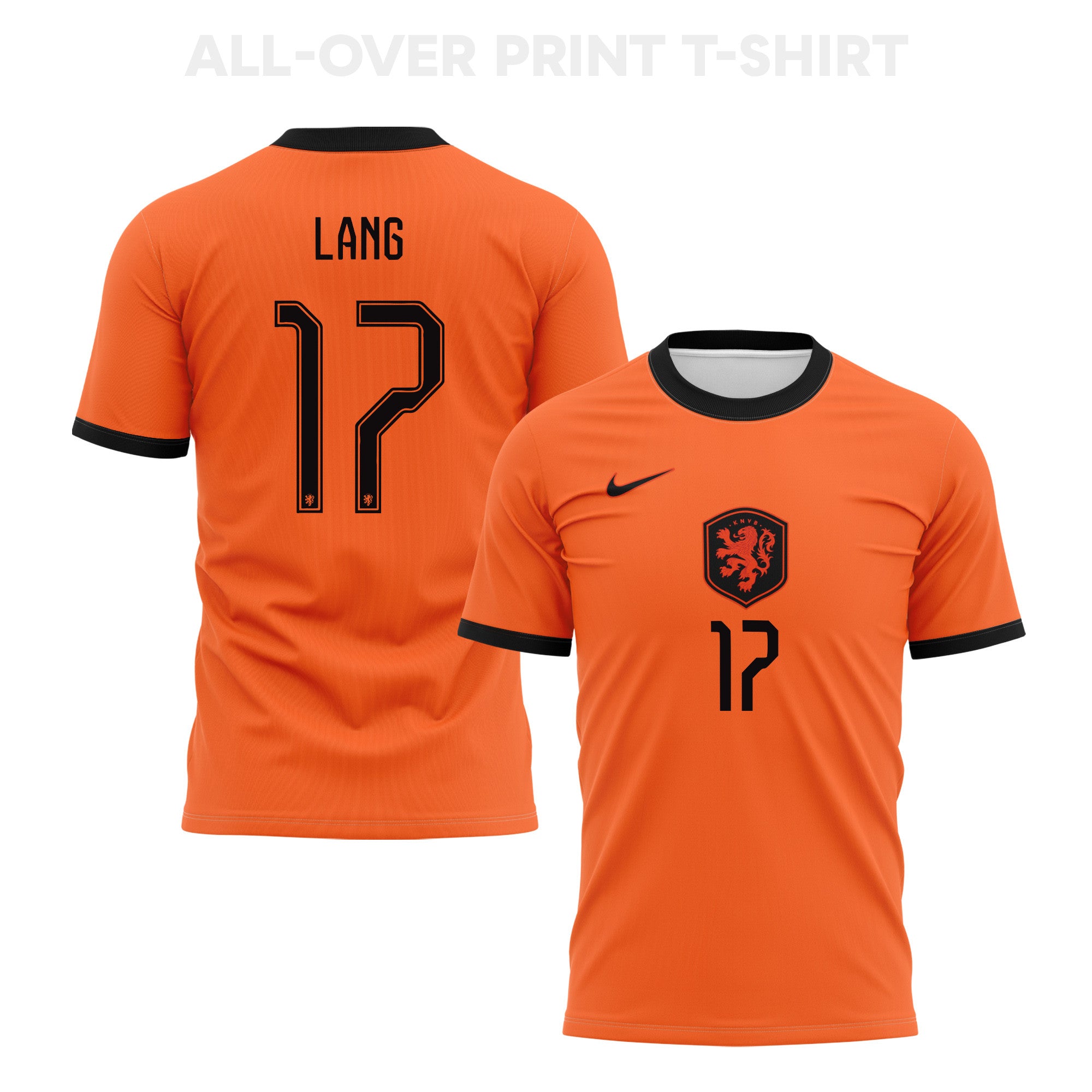 Noa Lang 17 Netherlands 2026 Home 3D T-Shirt Fully Printed – Unisex, Orange