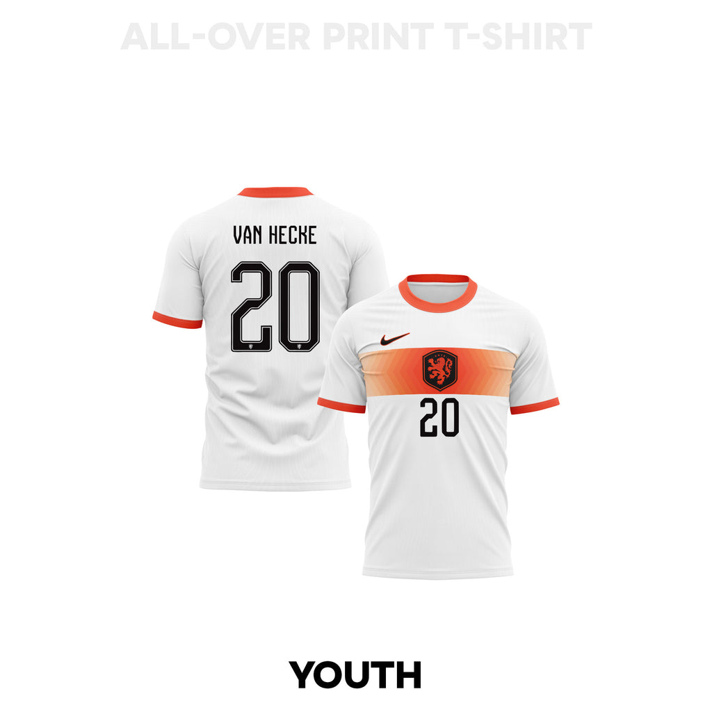 Jan Paul van Hecke 20 Youth Netherlands 2026 Away 3D T-shirt Fully Printed – White