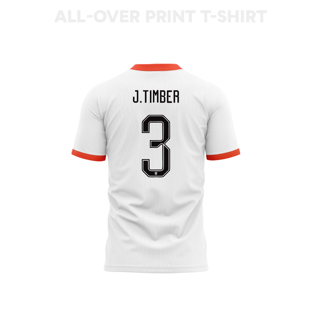 Jurriën Timber 3 Youth Netherlands 2026 Away 3D T-shirt Fully Printed – White