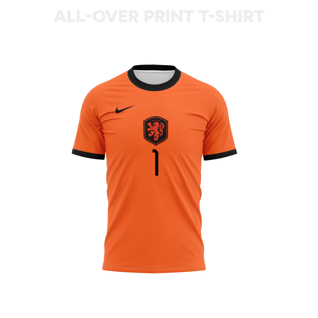Bart Verbruggen 1 Youth Netherlands 2026 Home 3D T-shirt Fully Printed – Orange