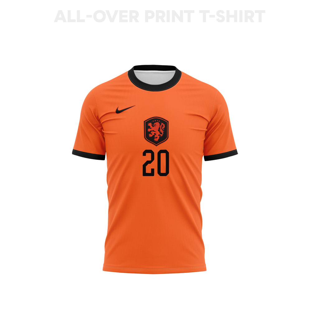 Jan Paul van Hecke 20 Youth Netherlands 2026 Home 3D T-shirt Fully Printed – Orange