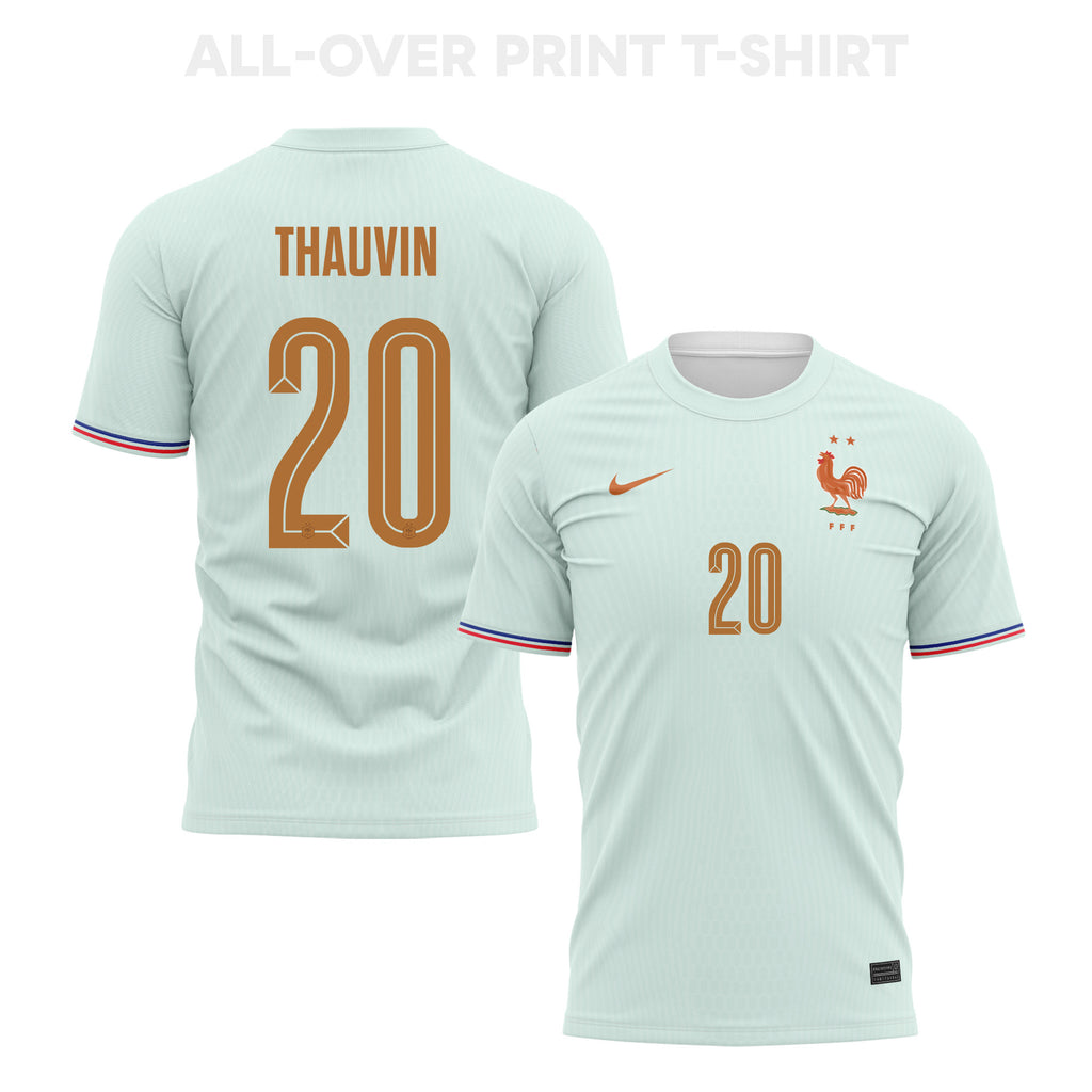 Florian Thauvin 20 France 2026 Away 3D T-Shirt Fully Printed – Unisex, Green