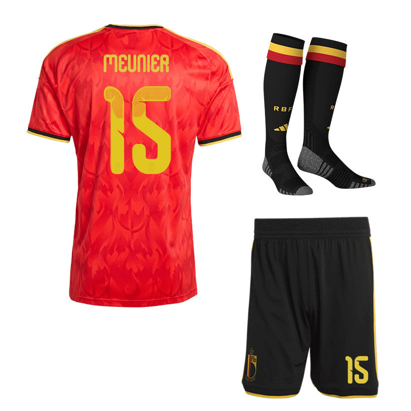 Thomas Meunier 15 Belgium 2026 Home Men Kit Set – Red/Black