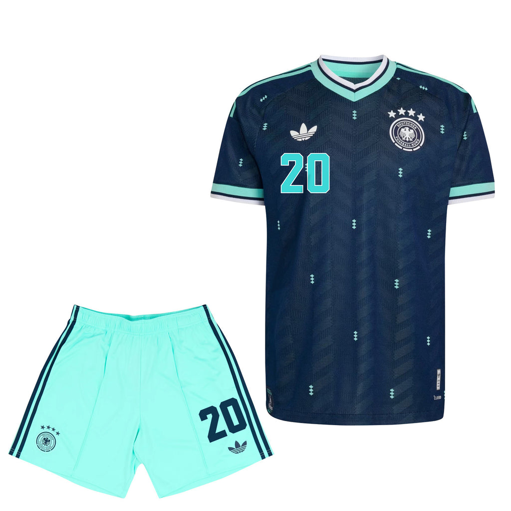 Serge Gnabry 20 Germany 2026 YOUTH Away Jersey & Shorts Set - Navy