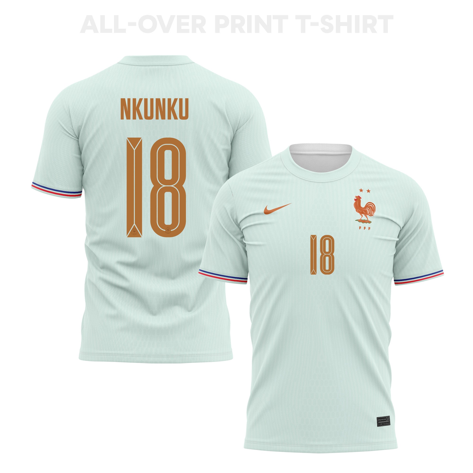 Christopher Nkunku 18 France 2026 Away 3D T-Shirt Fully Printed – Unisex, Green