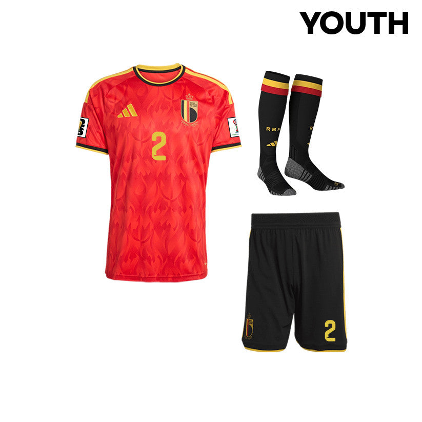Joaquin Seys 2 Belgium 2026 YOUTH Home Kit Set – Red/Black