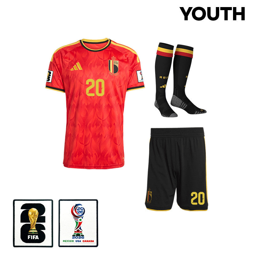Hans Vanaken 20 Belgium 2026 YOUTH Home Kit Set – Red/Black