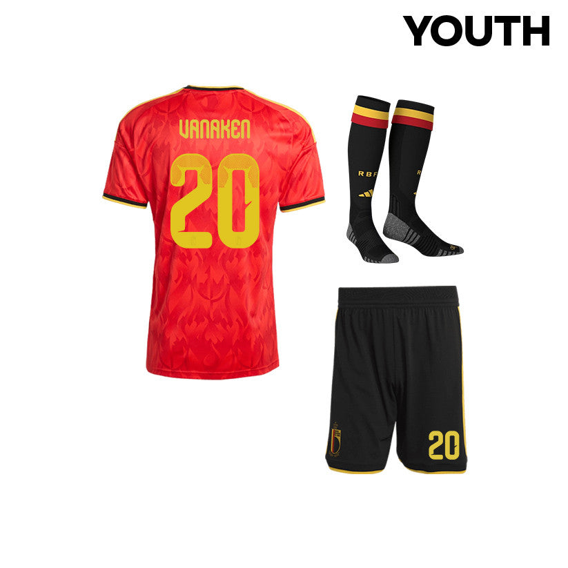Hans Vanaken 20 Belgium 2026 YOUTH Home Kit Set – Red/Black