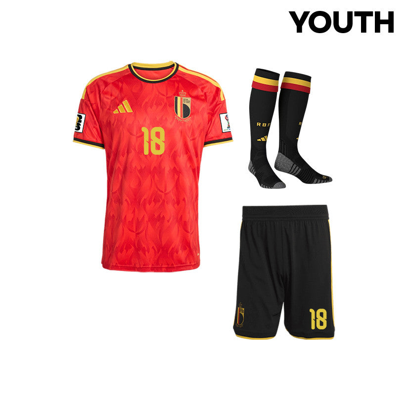 Charles Vanhoutte 18 Belgium 2026 YOUTH Home Kit Set – Red/Black