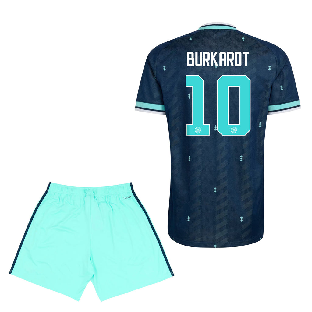 Jonathan Burkardt 10 Germany 2026 YOUTH Away Jersey & Shorts Set - Navy