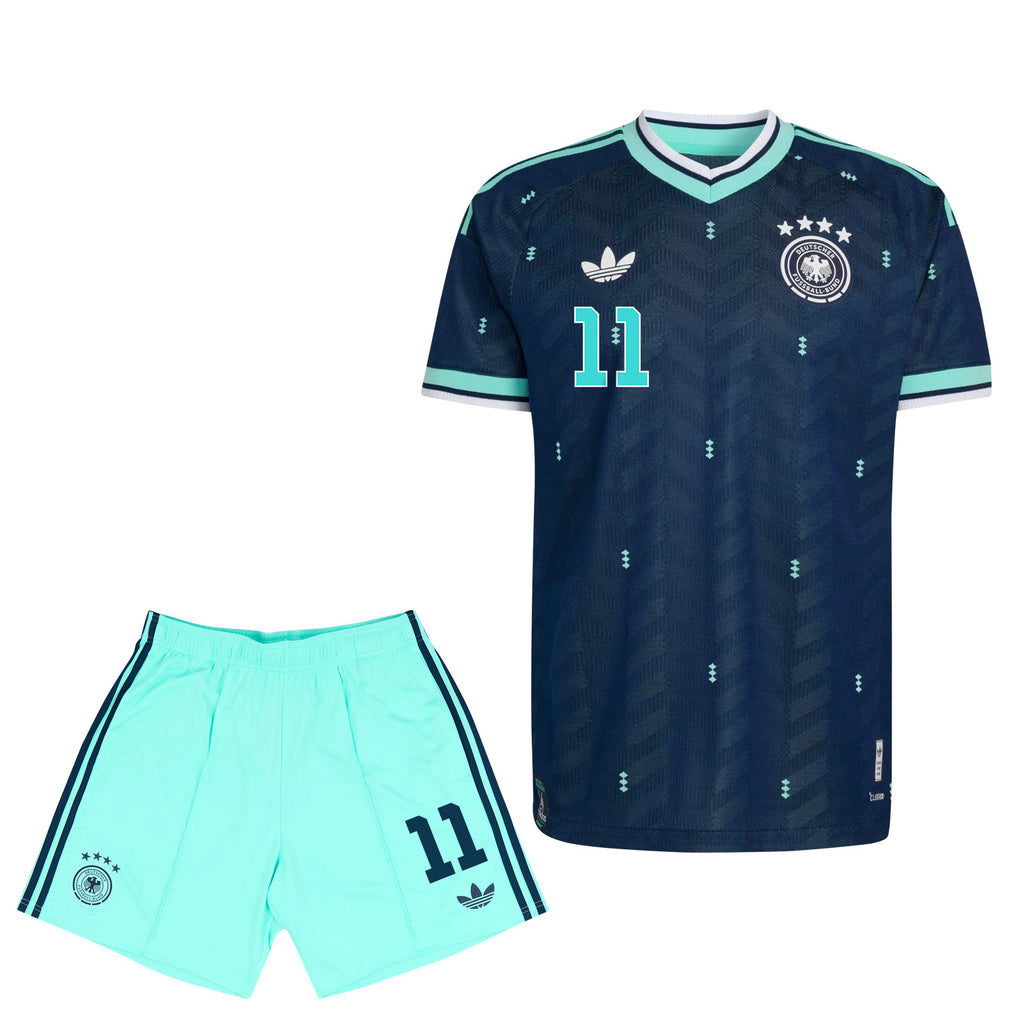 Nick Woltemade 11 Germany 2026 YOUTH Away Jersey & Shorts Set - Navy