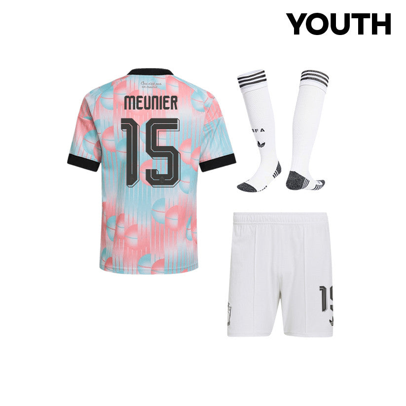 Thomas Meunier 15 Belgium 2026 YOUTH Away Kit Set – Light Blue