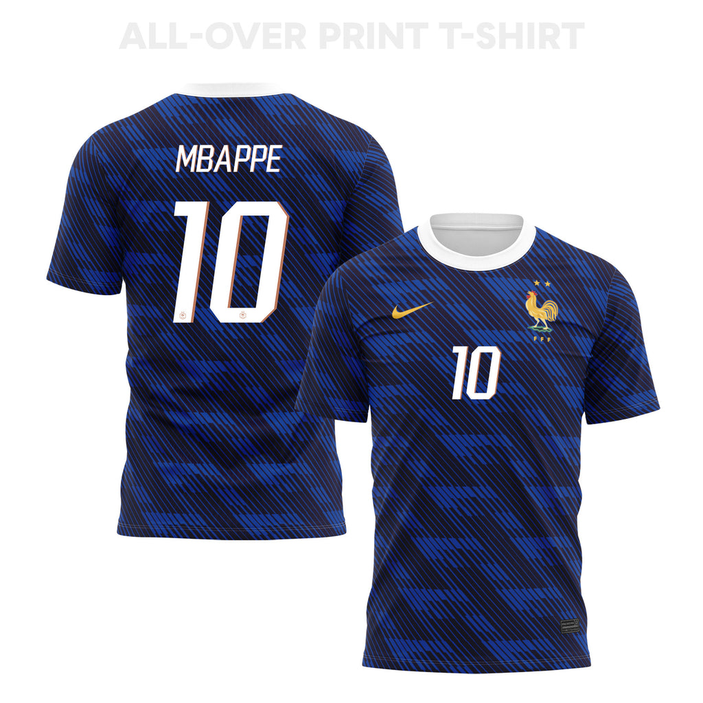Kylian Mbappé 10 France 2026 Home 3D T-Shirt Fully Printed – Unisex, Blue