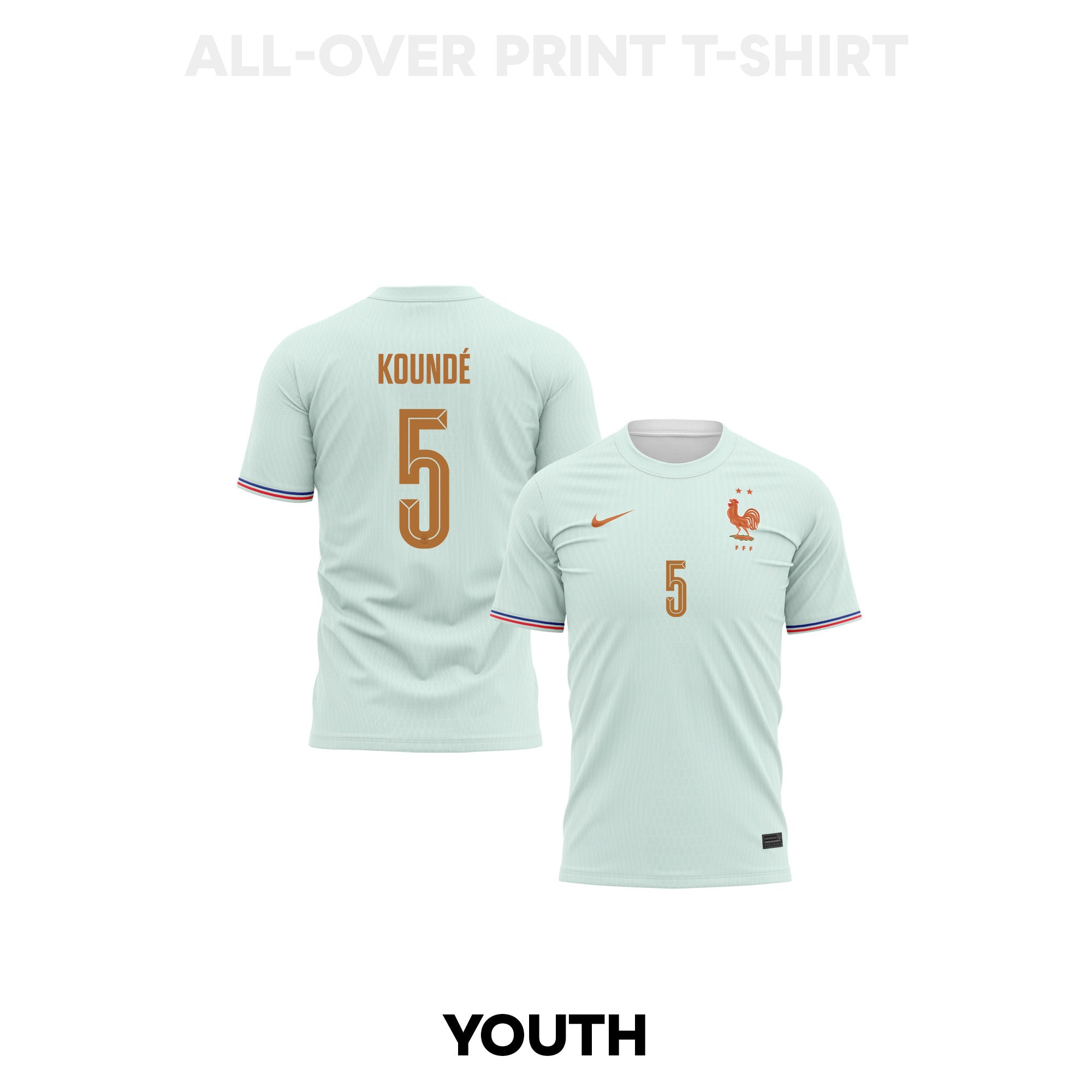 Jules Koundé 5 Youth France 2026 Away 3D T-shirt Fully Printed – Green