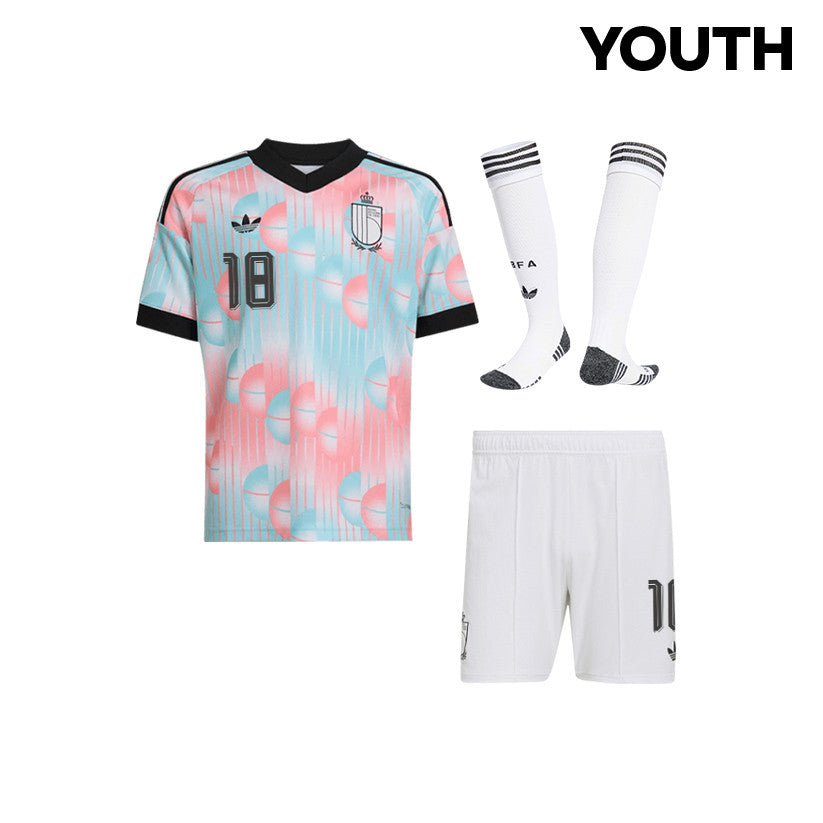 Charles Vanhoutte 18 Belgium 2026 YOUTH Away Kit Set – Light Blue