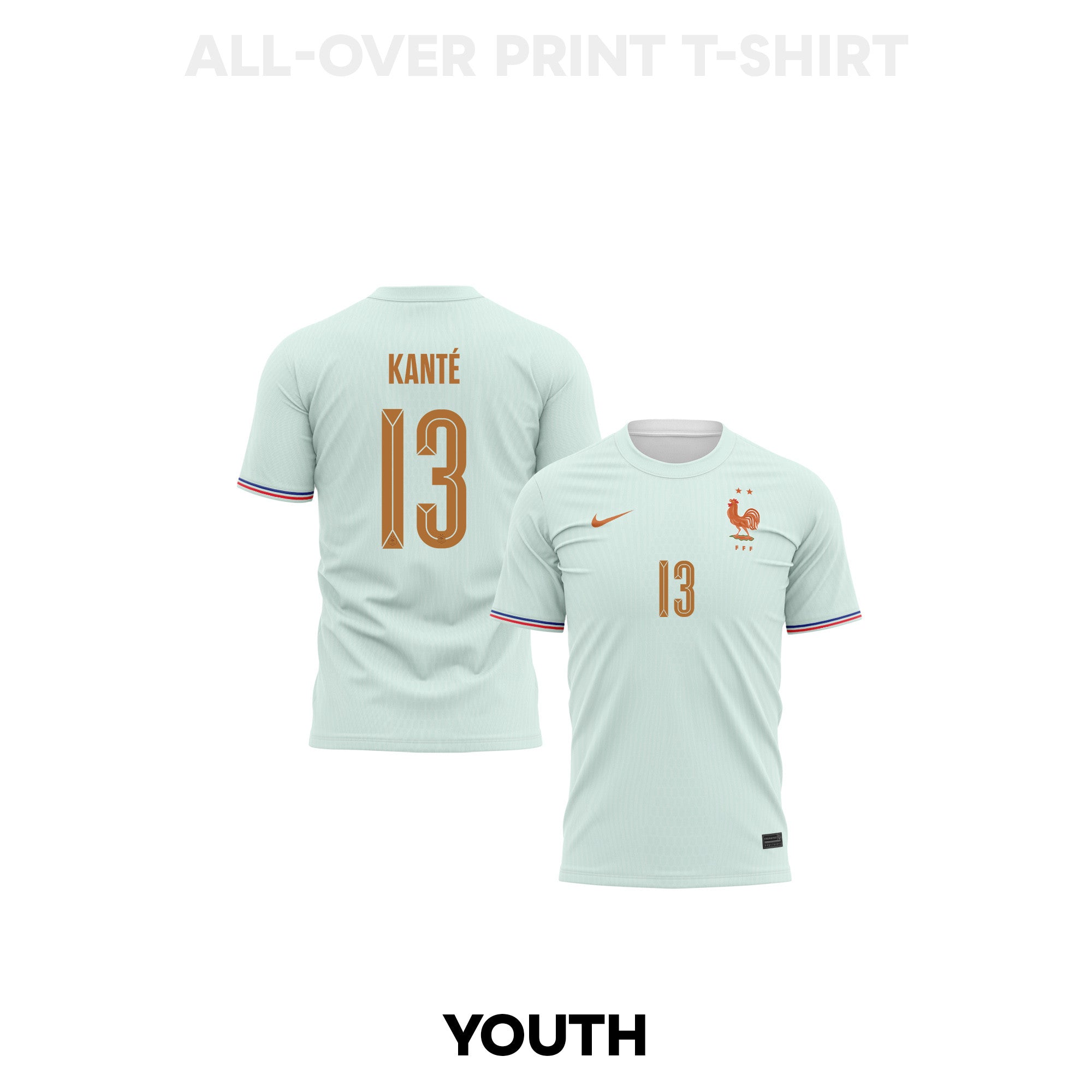 N'Golo Kanté 13 Youth France 2026 Away 3D T-shirt Fully Printed – Green