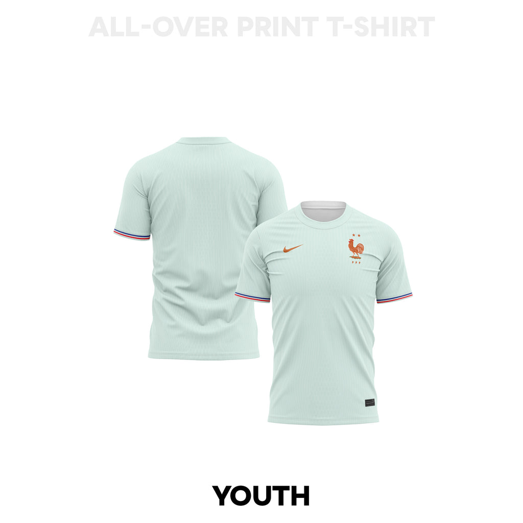 France 2026 Youth Away 3D T-shirt Fully Printed – Green