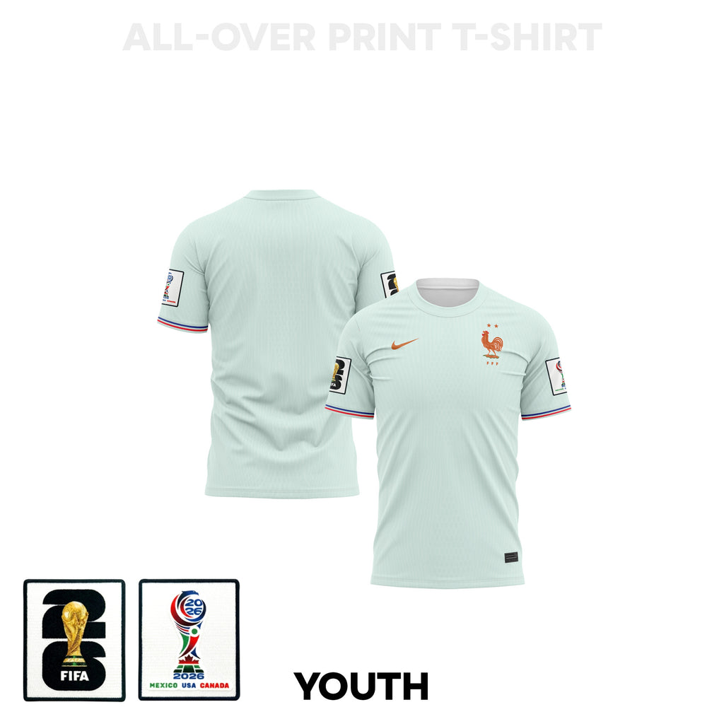 France 2026 Youth Away 3D T-shirt Fully Printed – Green