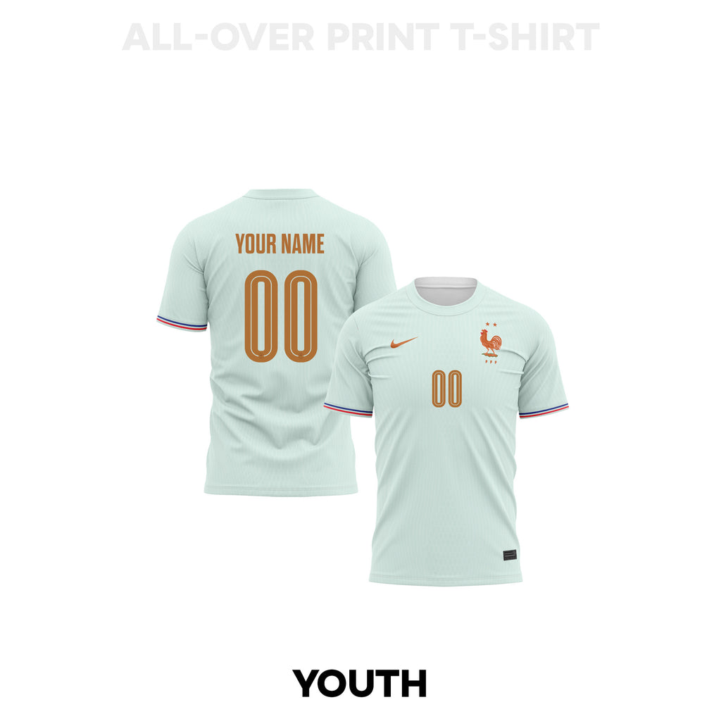 France 2026 Youth Away 3D T-shirt Fully Printed – Personalized – Green
