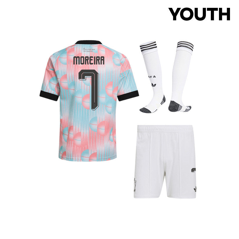 Diego Moreira 7 Belgium 2026 YOUTH Away Kit Set – Light Blue