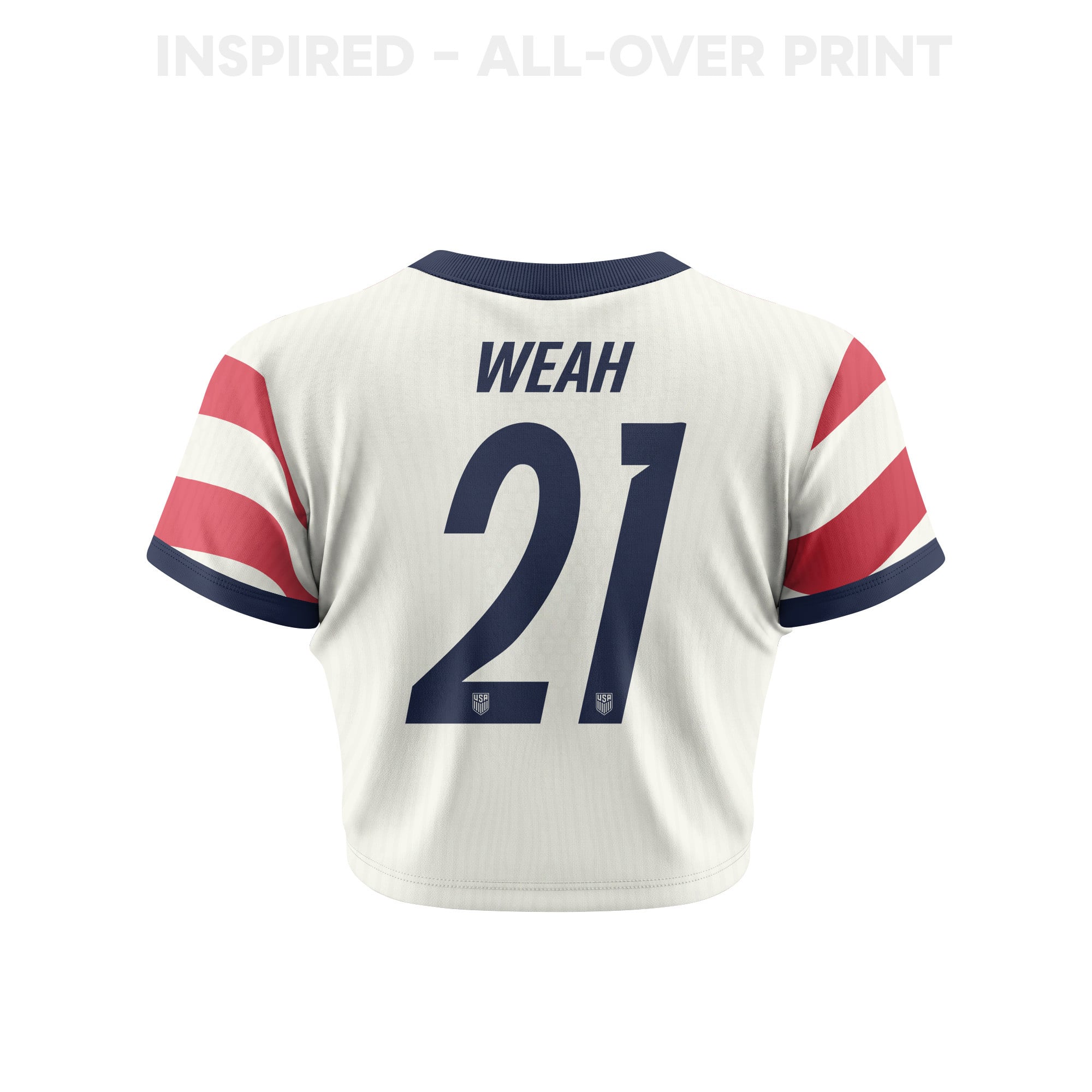 Christian Pulisic 10 Women's USMNT 2026 Home All-Over Print Cropped Jersey