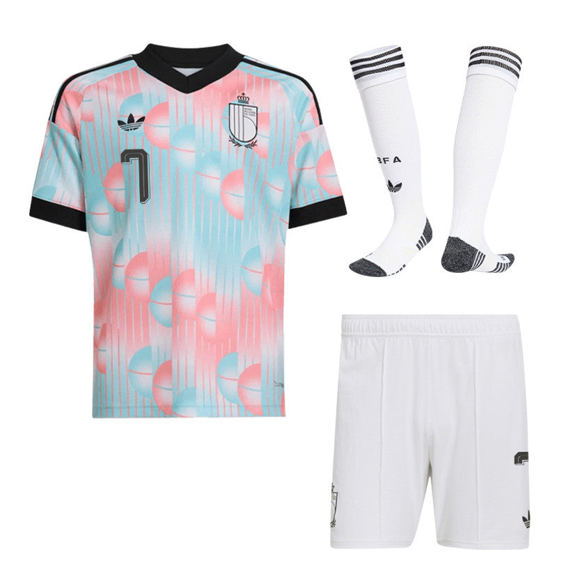 Kevin De Bruyne 7 Belgium 2026 Away Men Kit Set – Light Blue