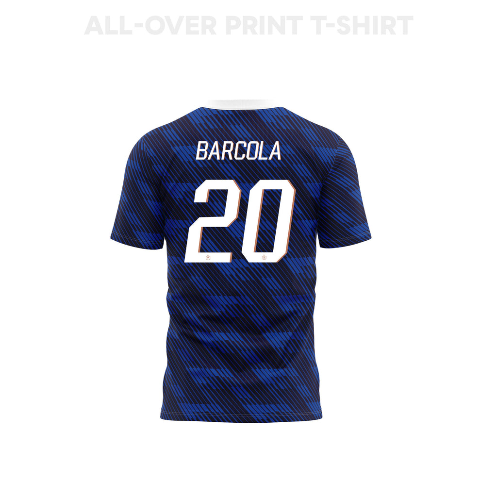 Bradley Barcola 20 Youth France 2026 Home 3D T-shirt Fully Printed – Blue