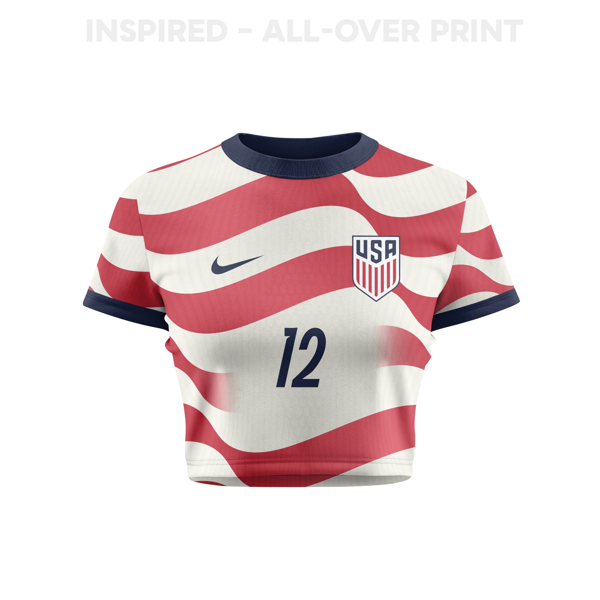 Miles Robinson 12 Women's USMNT 2026 Home All-Over Print Cropped Jersey