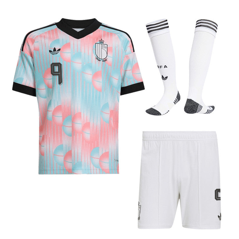 Loïs Openda 9 Belgium 2026 Away Men Kit Set – Light Blue