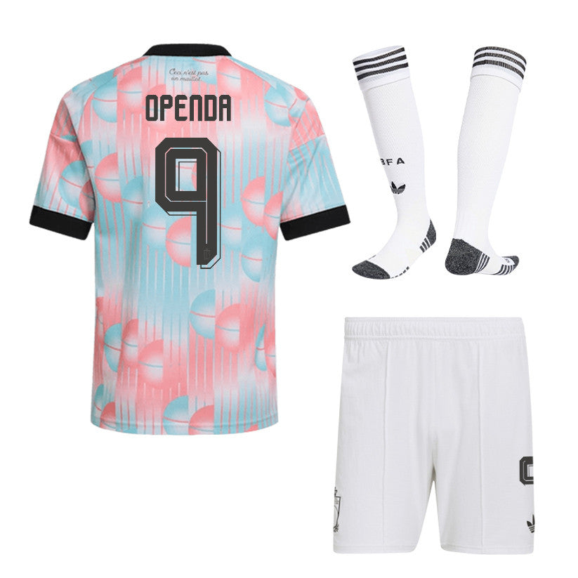 Loïs Openda 9 Belgium 2026 Away Men Kit Set – Light Blue