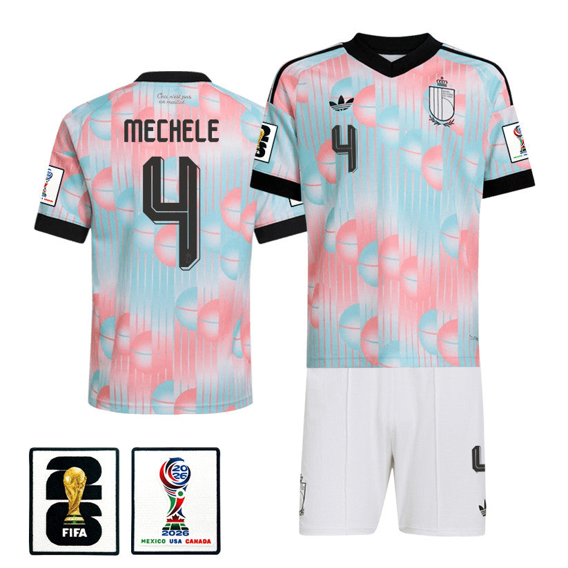 Brandon Mechele 4 Belgium 2026 Away Men Jersey & Shorts Set – Light Blue