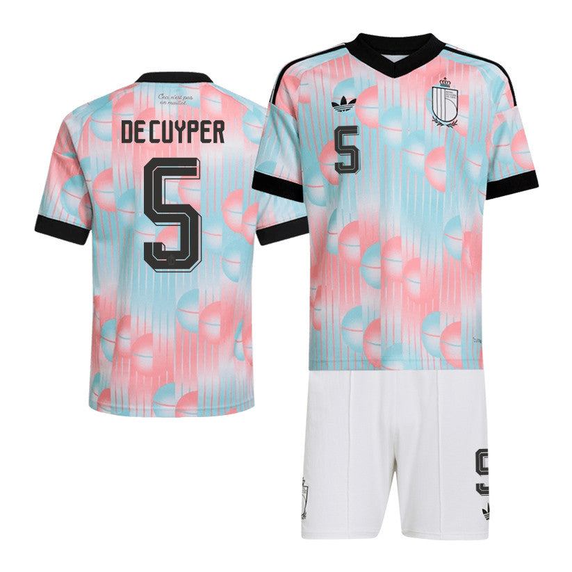 Maxim De Cuyper 5 Belgium 2026 Away Men Jersey & Shorts Set – Light Blue