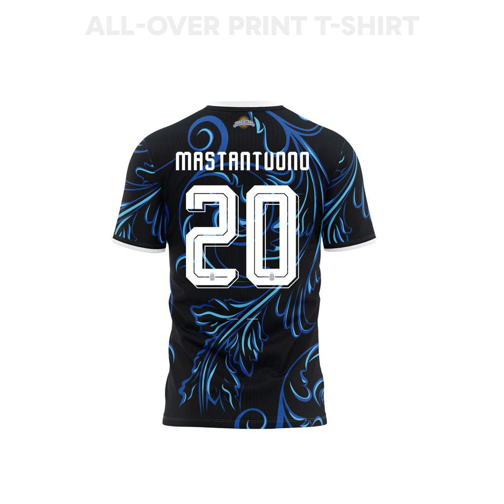 Franco Mastantuono 20 Argentina 2026 Away 3D T-Shirt Fully Printed – Unisex, Black