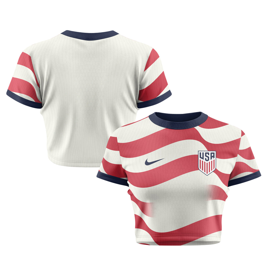USMNT 2026 Women's Home All-Over Print Cropped Jersey