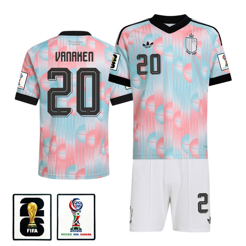 Hans Vanaken 20 Belgium 2026 Away Men Jersey & Shorts Set – Light Blue