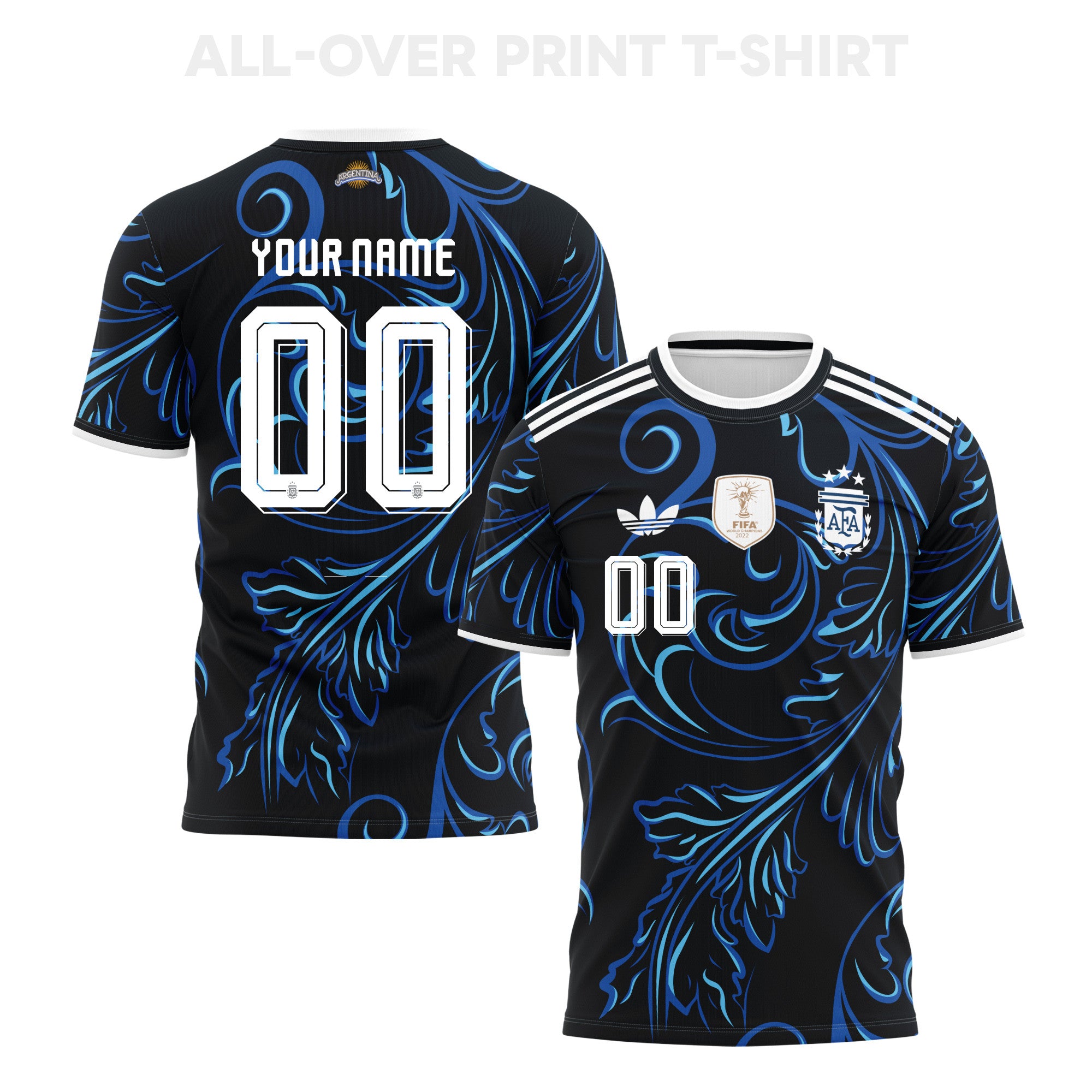 Argentina 2026 Away 3D T-Shirt Fully Printed – Personalized – Unisex, Black