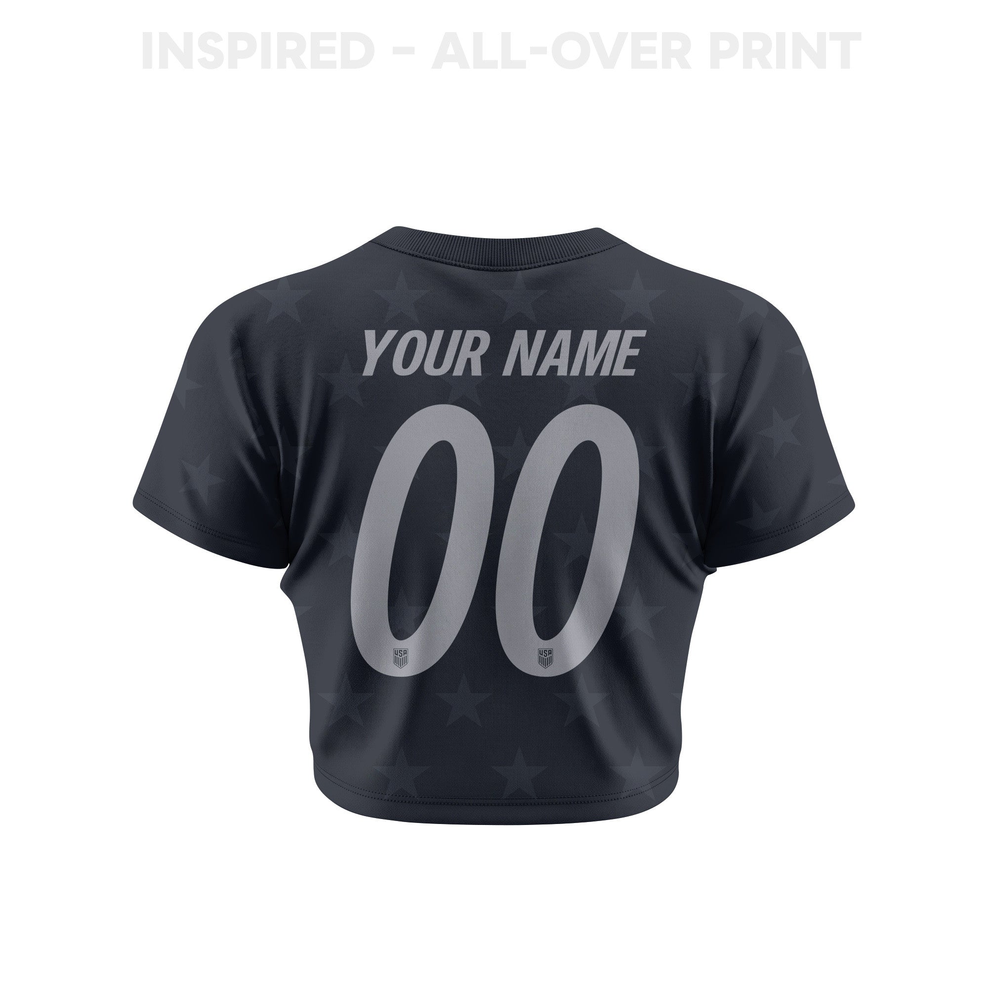 USMNT 2026 Women's Away All-Over Print Cropped Jersey - Personalized