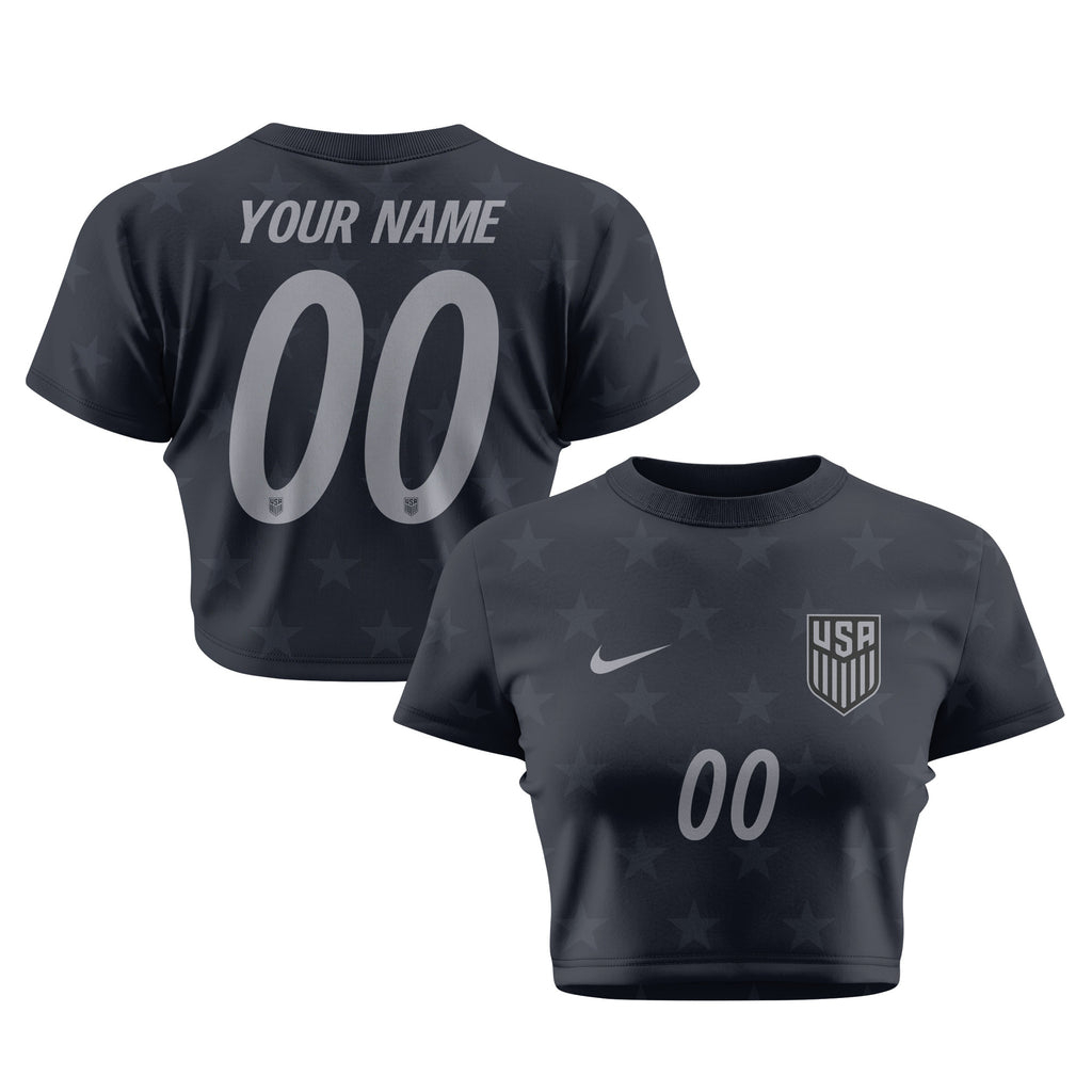 USMNT 2026 Women's Away All-Over Print Cropped Jersey - Personalized