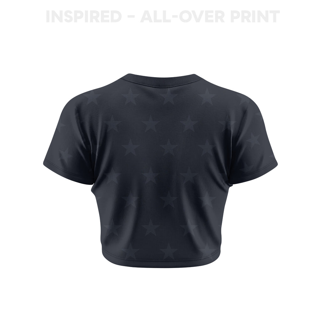 USMNT 2026 Women's Away All-Over Print Cropped Jersey - Black