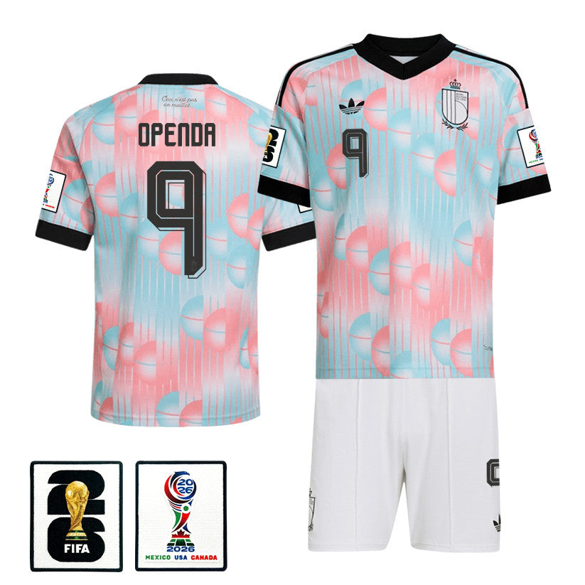 Loïs Openda 9 Belgium 2026 Away Men Jersey & Shorts Set – Light Blue